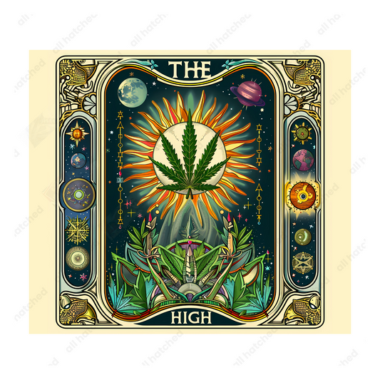Cannabis 420 Tarot Card Tumbler Design