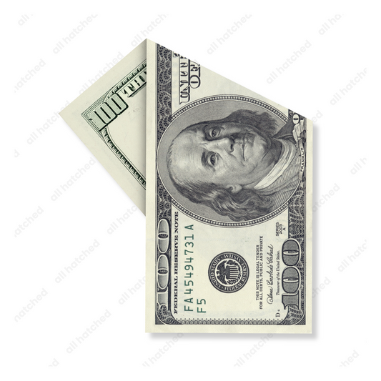 Folded One Hundred Dollar Bill