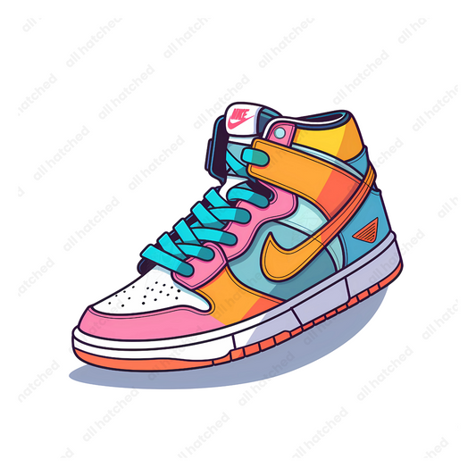 Colorful Multi-Color High-Top Dunk Sneaker