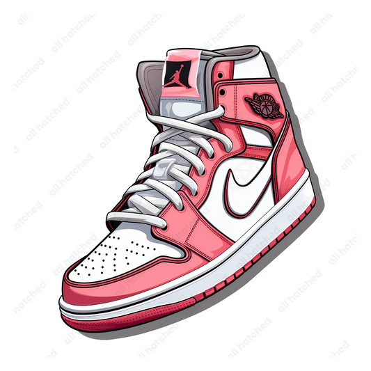 Pink and White High-Top Dunk Sneaker