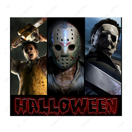 Halloween Killer Horror Characters Tumbler Wrap PNG