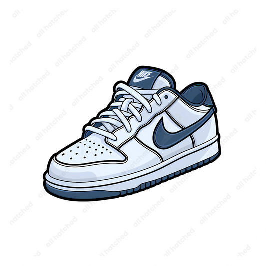 Classic Low-Top White and Blue Dunk Sneaker