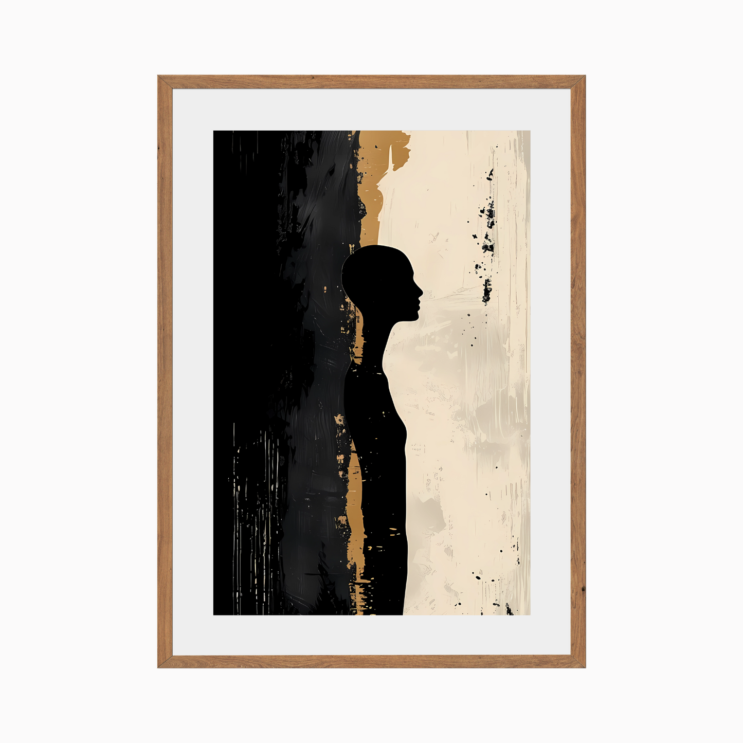 Silhouette of Solitude: Abstract Portrait in Earth Tones