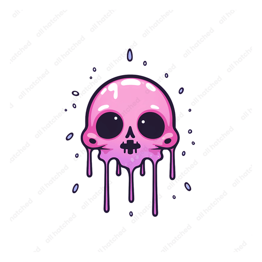 Pink Dripping Skull