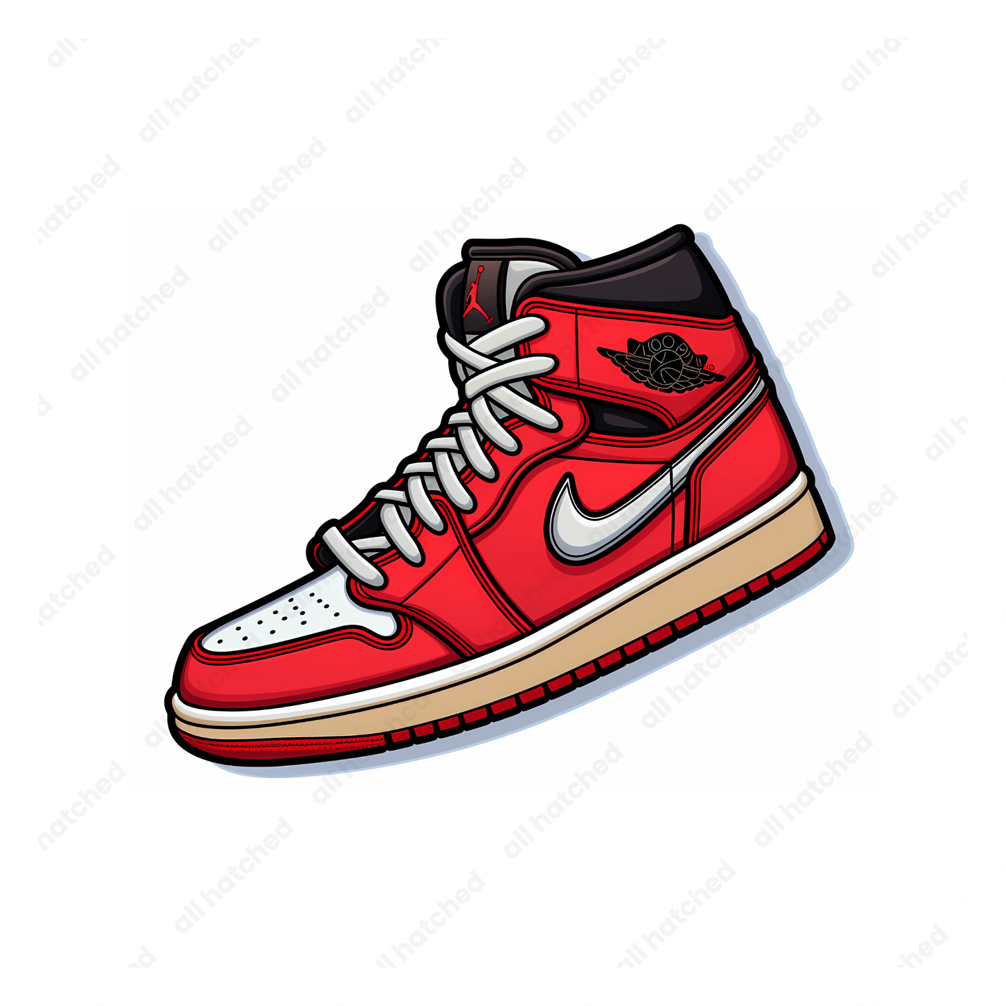 High-Top Red and Black Dunk Sneaker