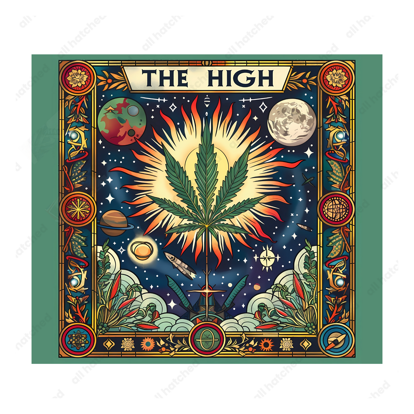 Tarot Card Weed 420 Tumbler Design