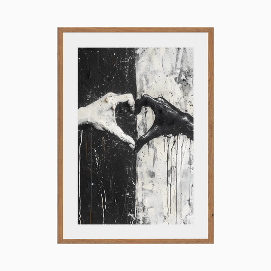 Monochrome Abstract Hand Heart