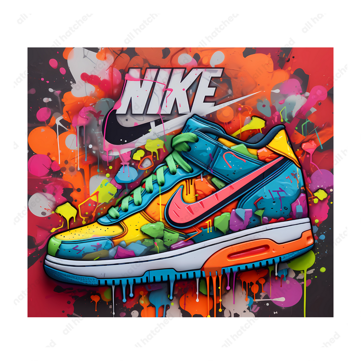 Paint Splatter 3D Mid-Top Sneaker Tumbler Design