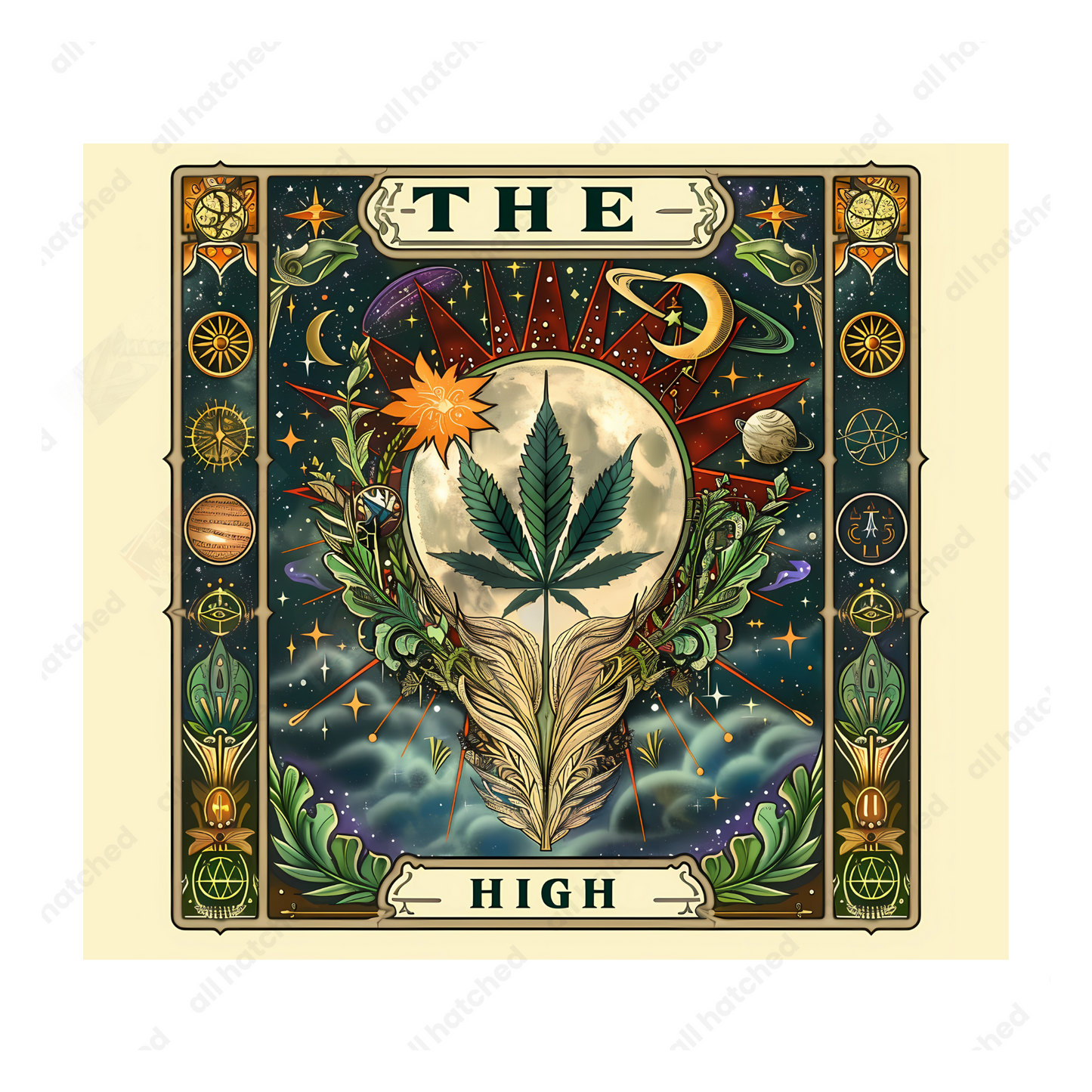 Cannabis Tarot Card 420 Tumbler Design