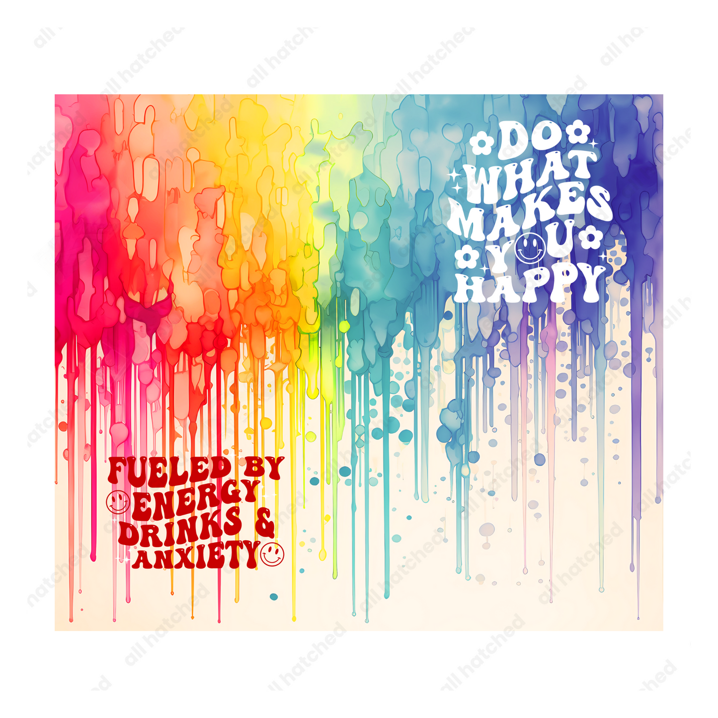 Positive Watercolor Tumbler Design