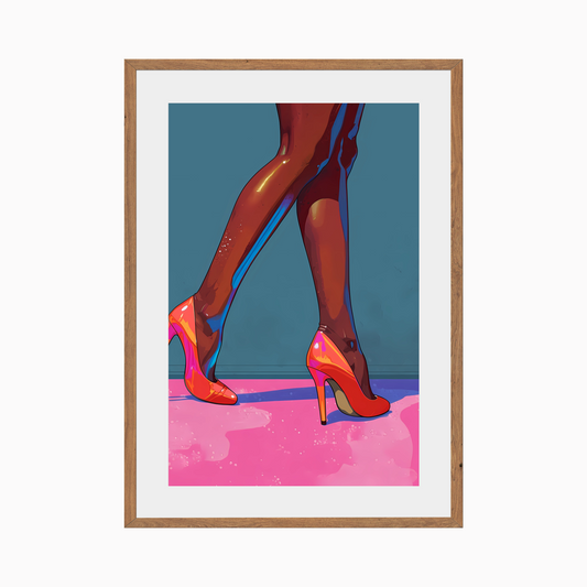 Vibrant Stride: Bold and Colorful High Heel