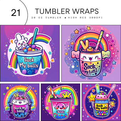 21 Suck My Balls Funny Tumbler Wrap Designs