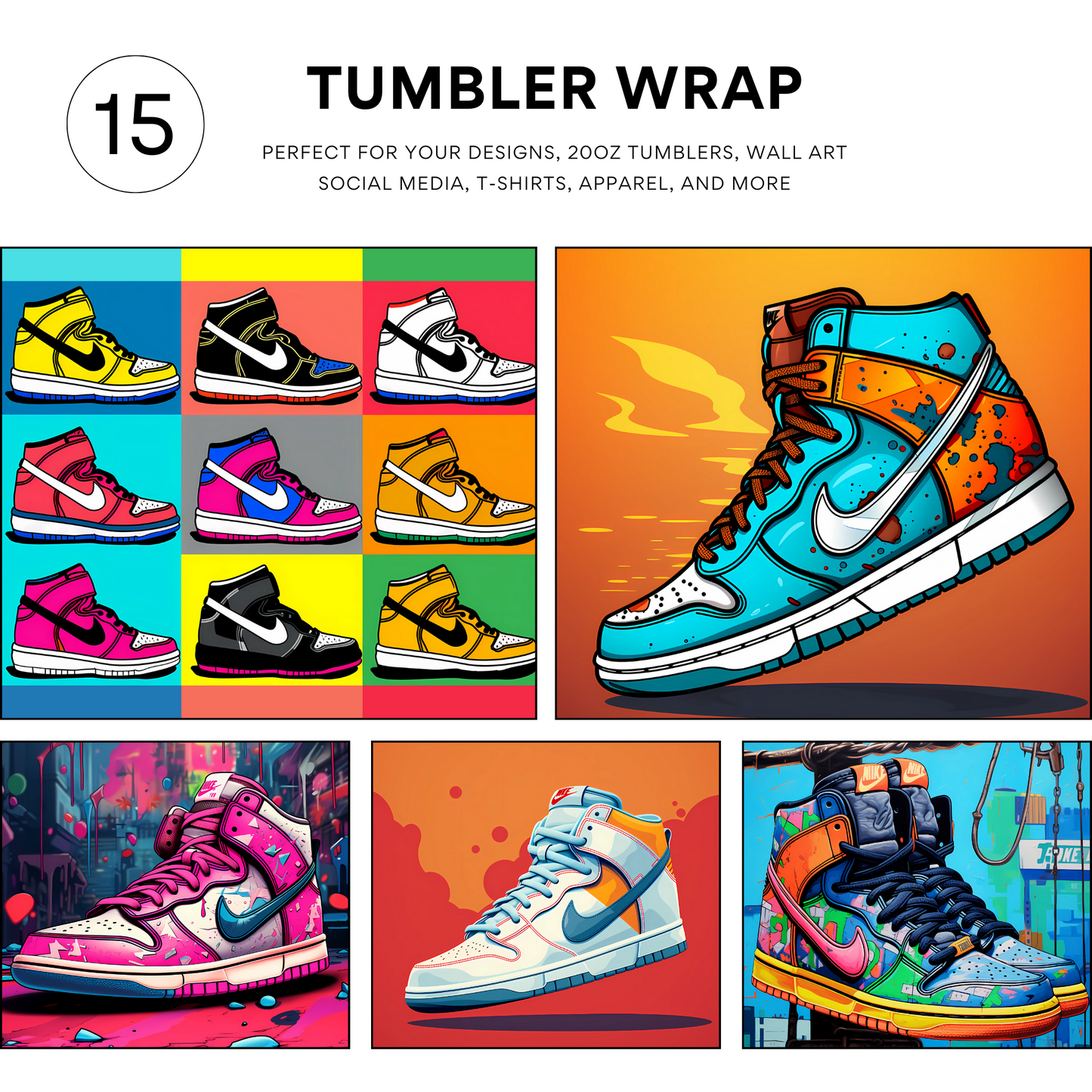 15 Multi Color Dunks, 1s Sneaker Tumbler Designs | All Hatched