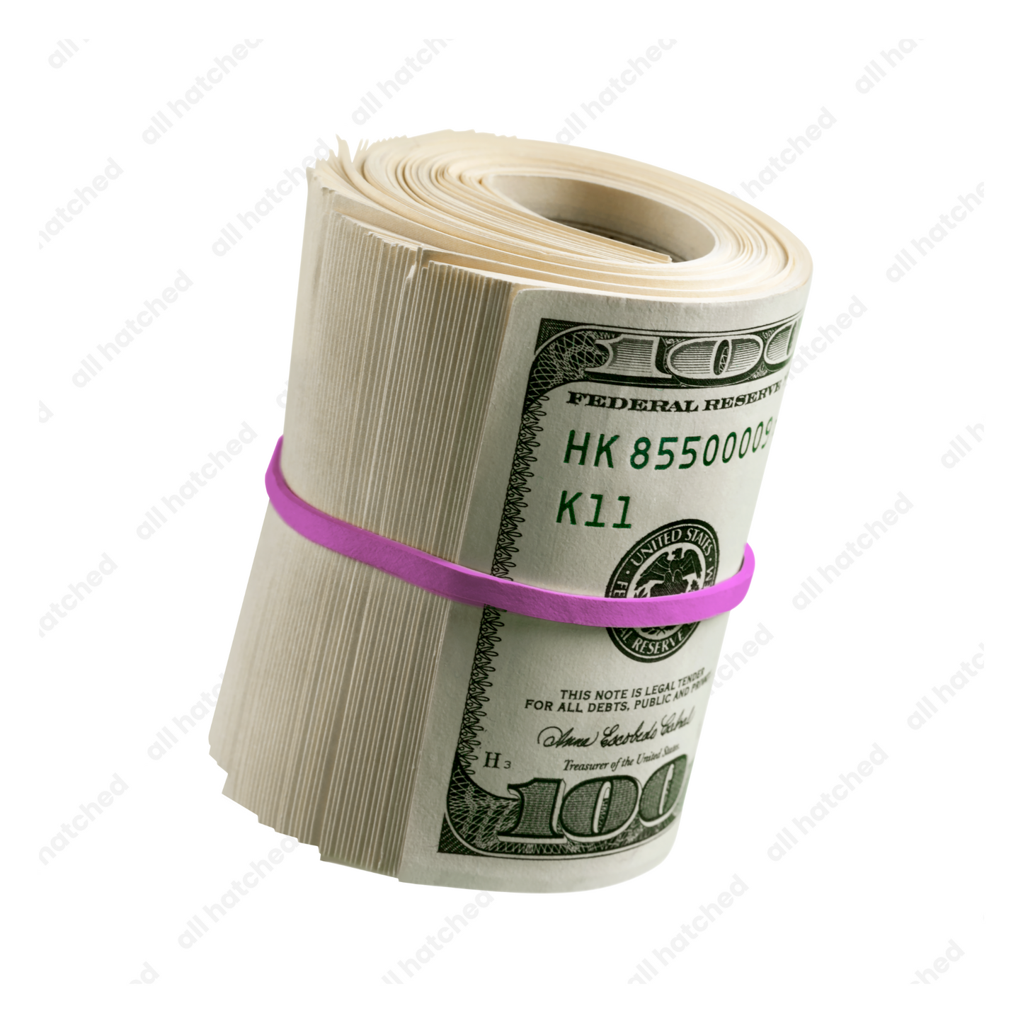 Wad of Cash with Pink Band