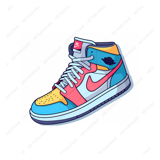 Vibrant Blue, Yellow and Pink Sneaker