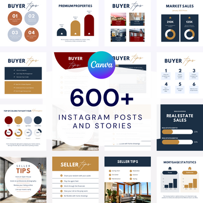 600 Real Estate Instagram Editable Canva Templates