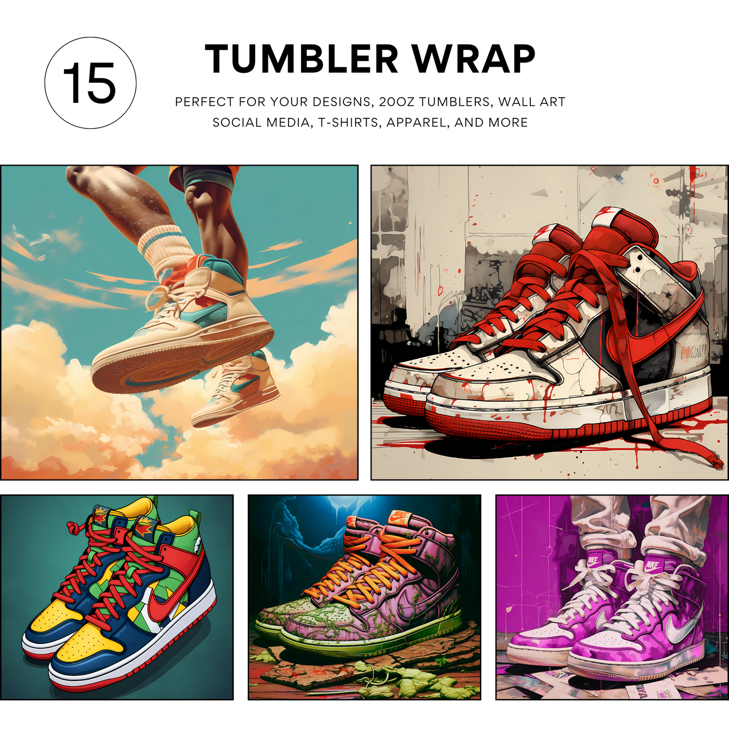 15 Multi Color Dunks, 1s Sneaker Tumbler Designs | All Hatched