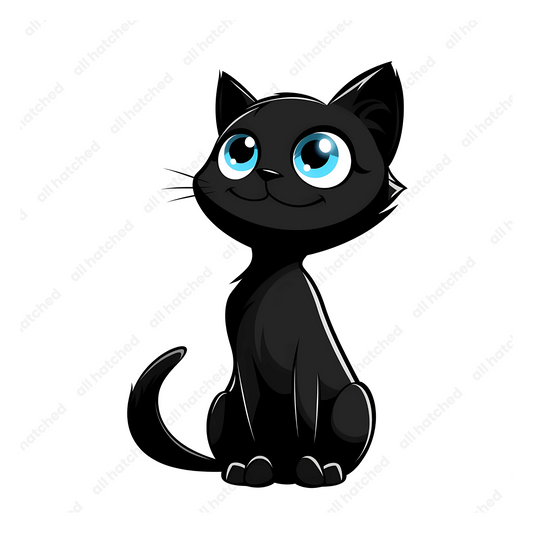 Cute Black Cat PNG