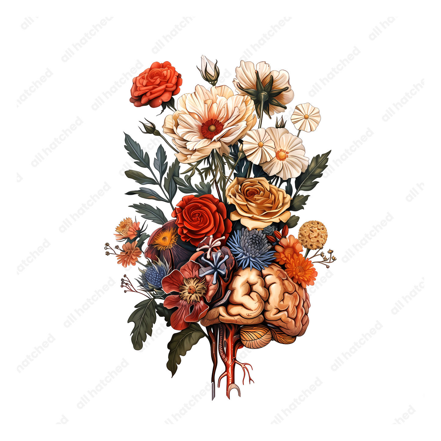 Vintage Floral Brain