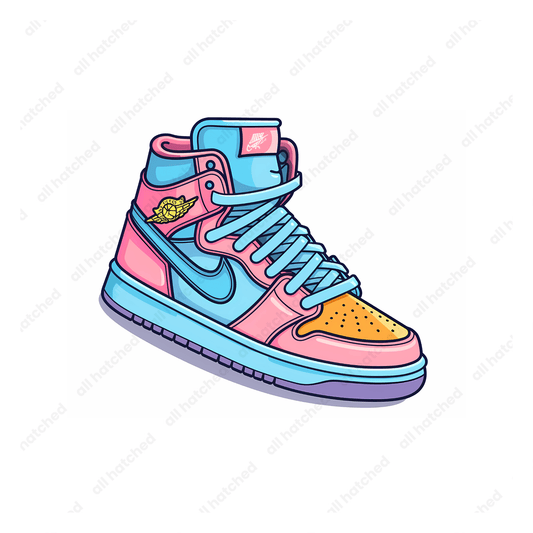 Vibrant Blue and Pink Sneaker