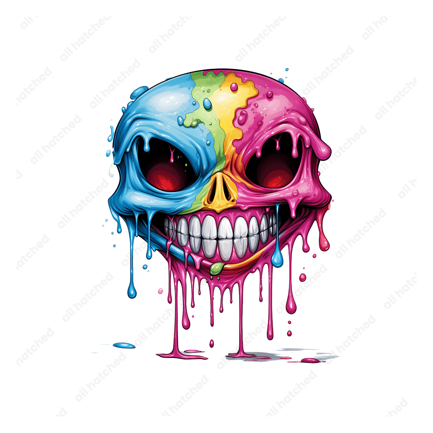 Colorful Dripping Skull