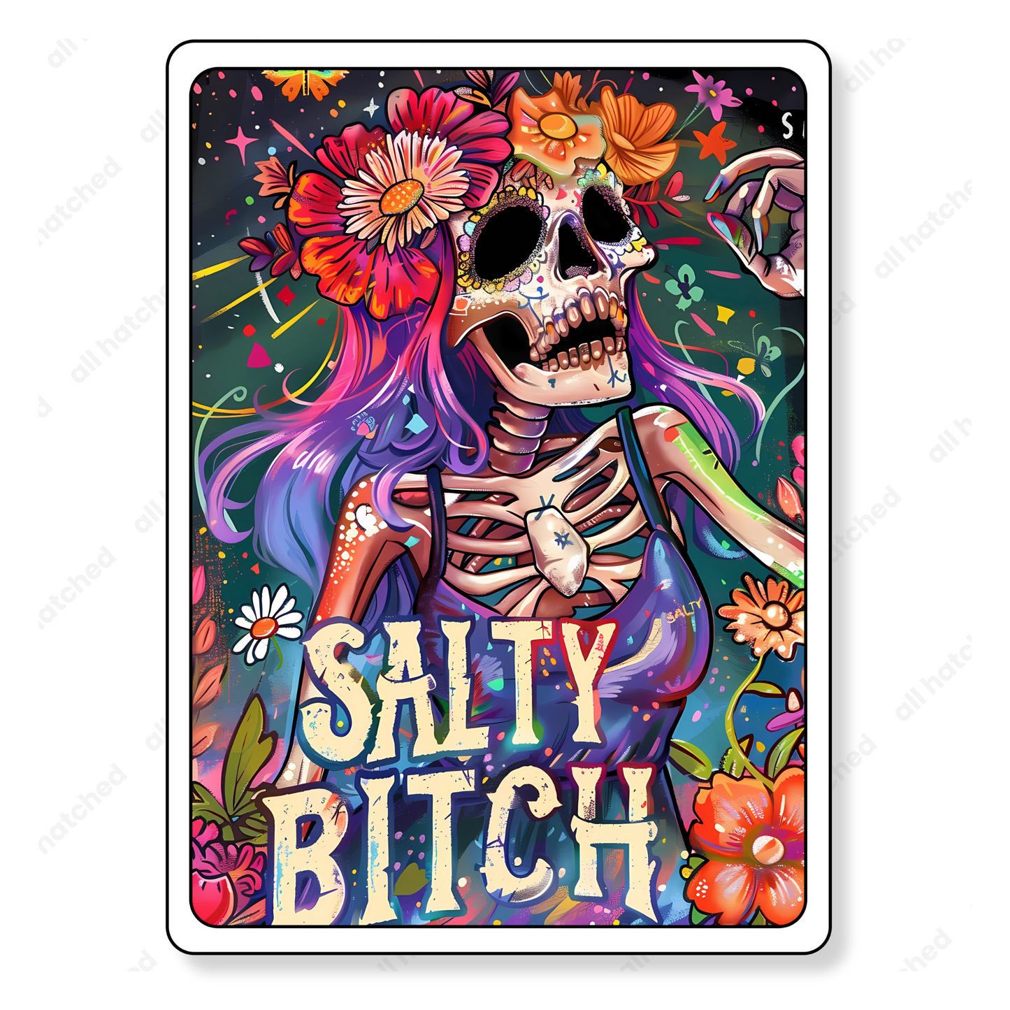 Ole Salty Bitch Funny Tarot Card