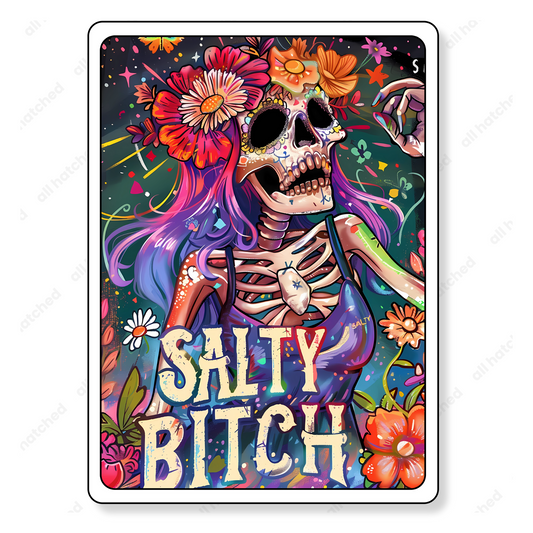 Ole Salty Bitch Funny Tarot Card