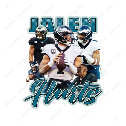 Jalen Hurts Vintage Bootleg Design PNG