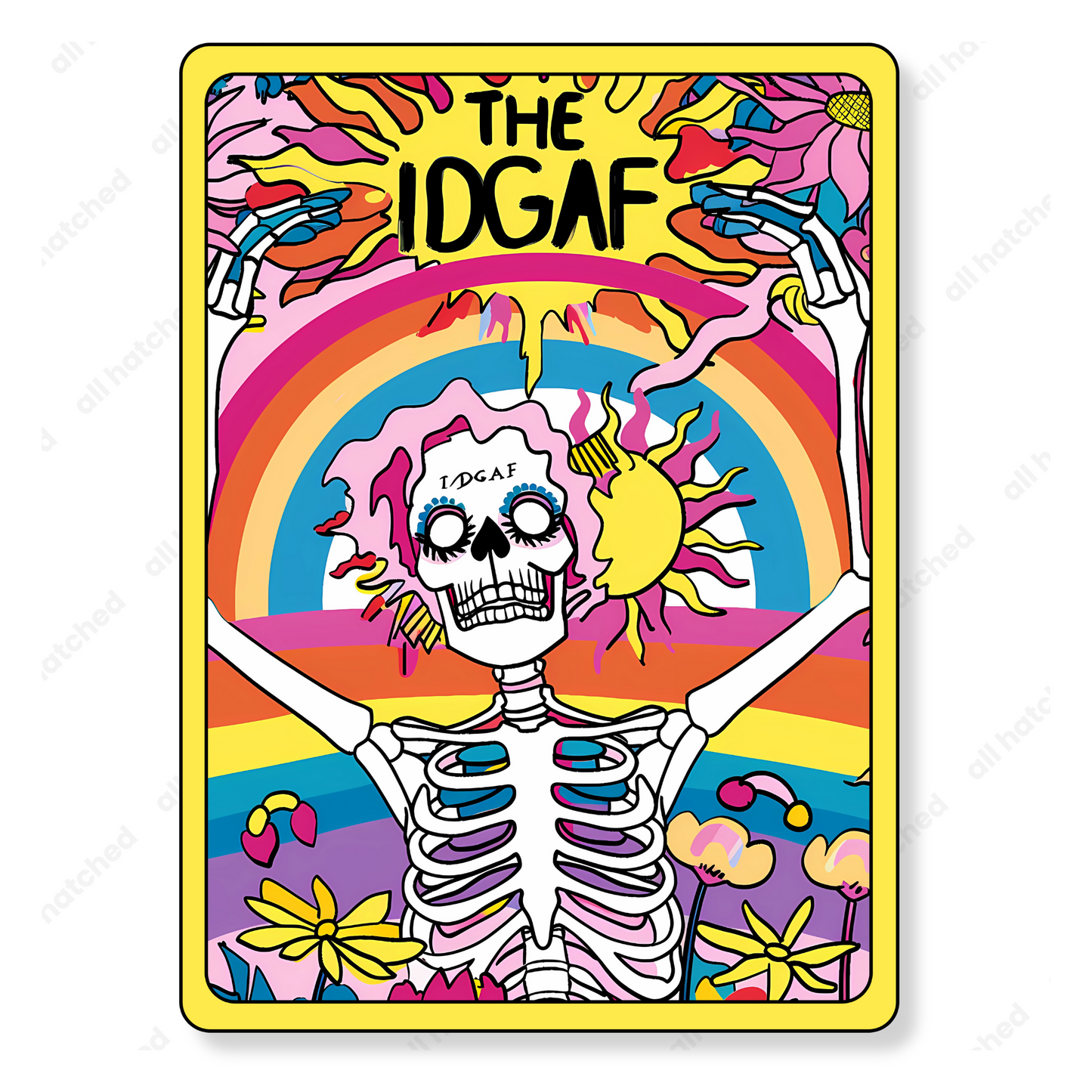 The Rainbow IDGAF Funny Tarot Card