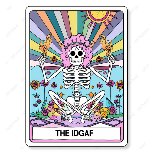 Hippie IDGAF Funny Tarot Card