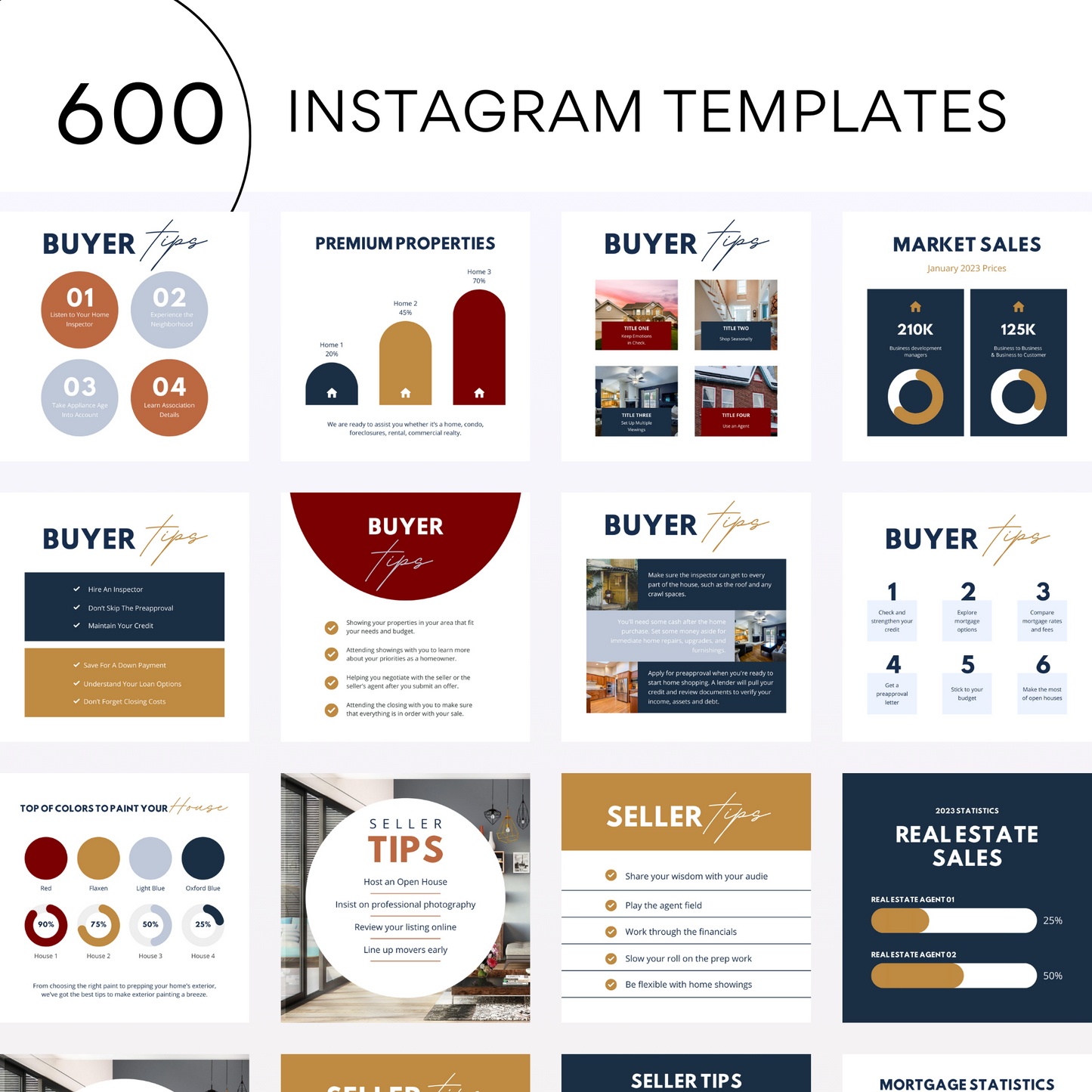 600 Real Estate Instagram Editable Canva Templates