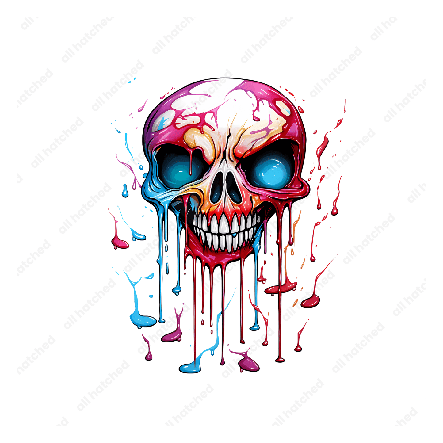 Colorful Dripping Skull