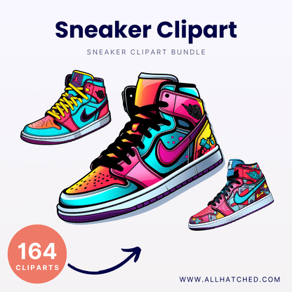 164 Sneaker Clipart Bundle