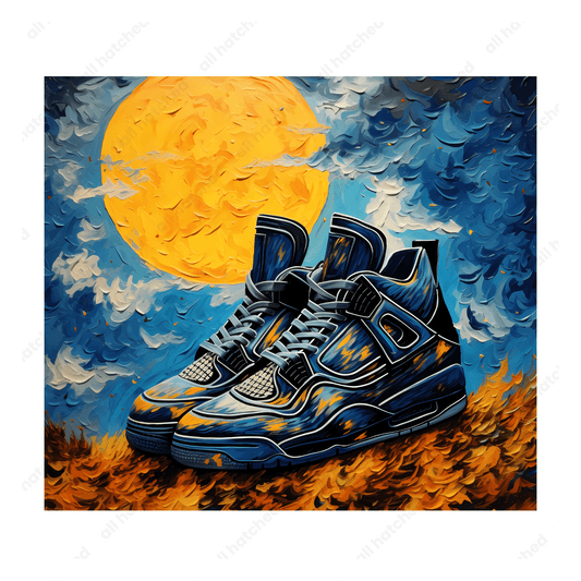 Starry Night Inspired Sneaker Tumbler Design