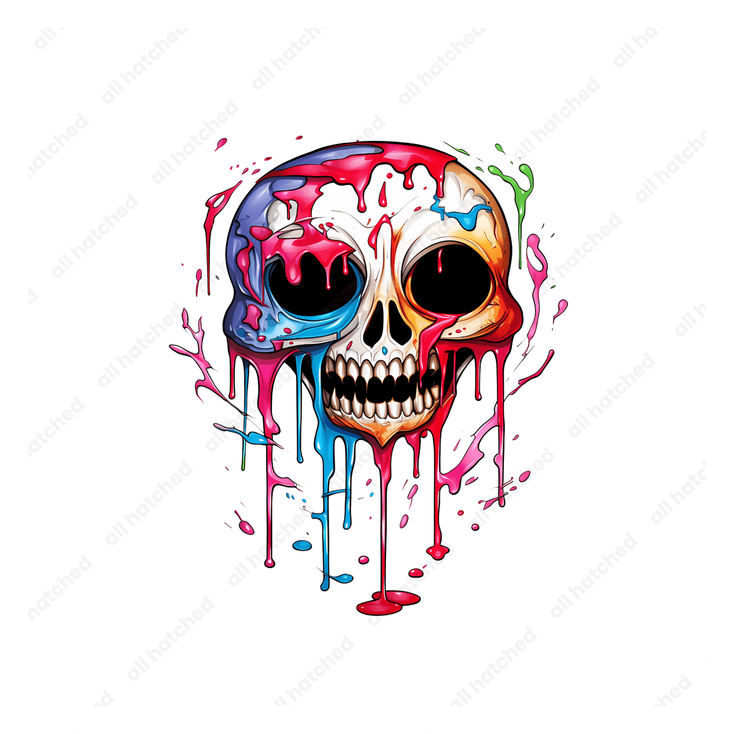 Colorful Dripping Skull