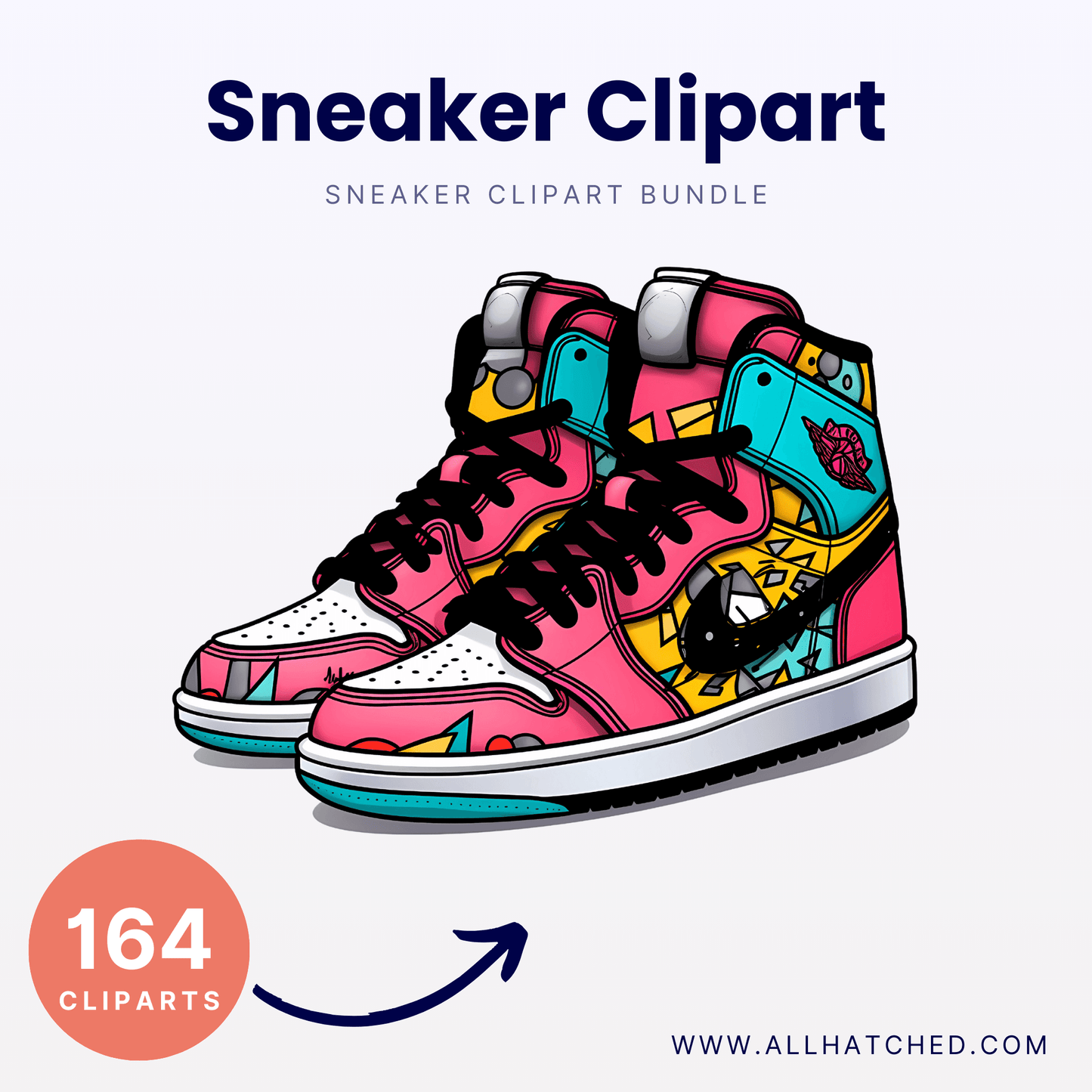 164 Sneaker Clipart Bundle