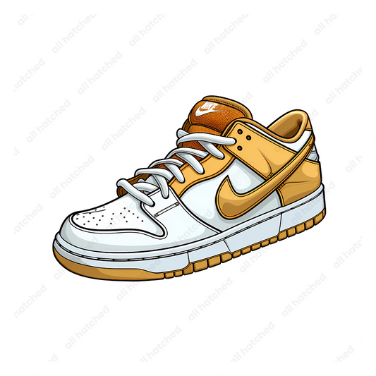 White, Gold, Phantom Low-Top Dunk Sneaker