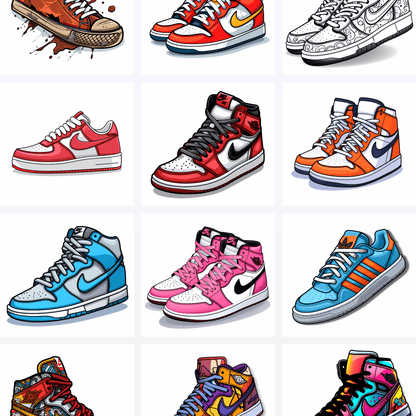 164 Sneaker Clipart Bundle