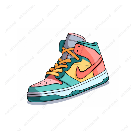 Seafoam Green, Pink, Yellow Sneaker